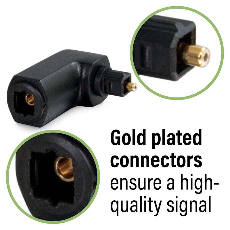 C2G Optical Audio Cable Adapter, 90 Degree, Black, Universal Compatibility, Gold-Plated Connectors, 1 Count, 40016 - Image 4